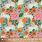 Floral Bunny Garden Cotton Fabric | By the Yard | Sewing and Crafting | 44 inches wide